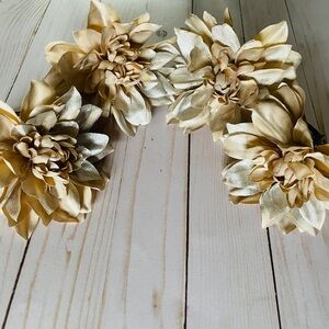 4 Champagne color floral napkin rings from the original Pier 1 Imports